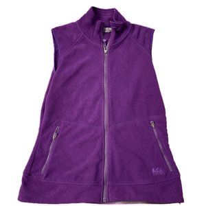 REI Womens Medium Purple Fleece Vest Zip Up Pockets Soft